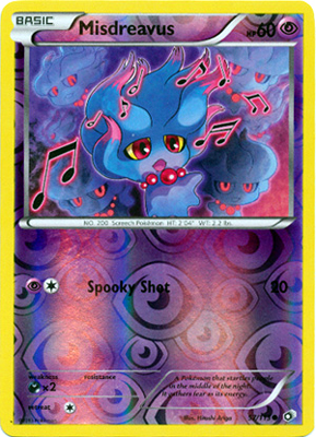 Pokemon Trading Card Game Misdreavus 57/113 Common Reverse Holo Holo Black & White Legendary Treasures