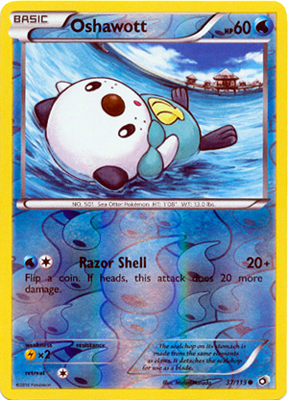 Pokemon Trading Card Game Oshawott 37/113 Common Reverse Holo Holo Black & White Legendary Treasures