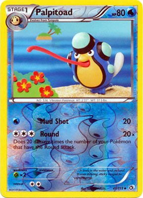 Pokemon Trading Card Game Palpitoad 41/113 Reverse Holo Uncommon Black & White Legendary Treasures