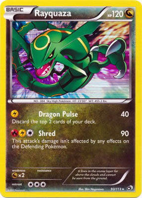 Pokemon Trading Card Game Rayquaza 93/113 Holo Rare Black & White Legendary Treasures