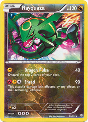 Pokemon Trading Card Game Rayquaza 93/113 Reverse Holo Rare Black & White Legendary Treasures