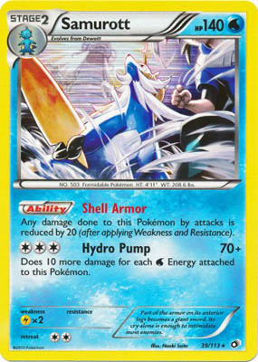 Pokemon Trading Card Game Samurott 39/113 Holo Rare Black & White Legendary Treasures