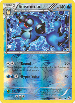 Pokemon Trading Card Game Seismitoad 42/113 Reverse Holo Rare Black & White Legendary Treasures