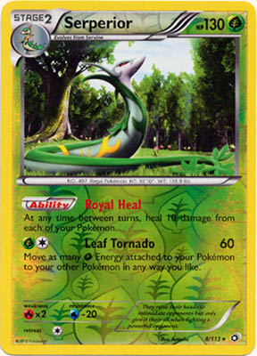 Pokemon Trading Card Game Serperior 8/113 Reverse Holo Rare Black & White Legendary Treasures