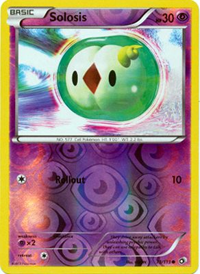 Pokemon Trading Card Game Solosis 73/113 Common Reverse Holo Black & White Legendary Treasures