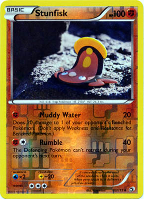 Pokemon Trading Card Game Stunfisk 83/113 Reverse Holo Uncommon Black & White Legendary Treasures