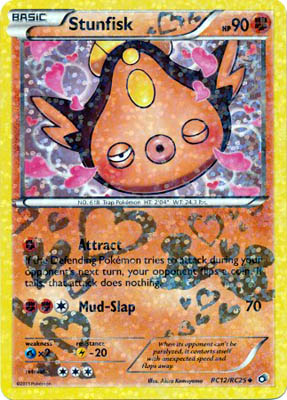 Pokemon Trading Card Game Stunfisk RC12/RC25 Radiant Collection Holo Uncommon Black & White Legendary Treasures