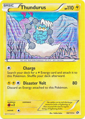 Pokemon Trading Card Game Thundurus 50/113 Holo Rare Black & White Legendary Treasures