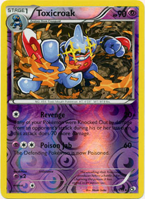 Pokemon Trading Card Game Toxicroak 63/113 Reverse Holo Rare Black & White Legendary Treasures