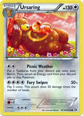 Pokemon Trading Card Game Ursaring RC16/RC25 Radiant Collection  Common Black & White Legendary Treasures