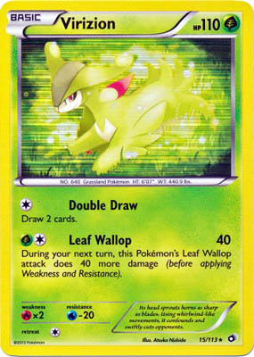 Pokemon Trading Card Game Virizion 15/113 Holo Rare Black & White Legendary Treasures