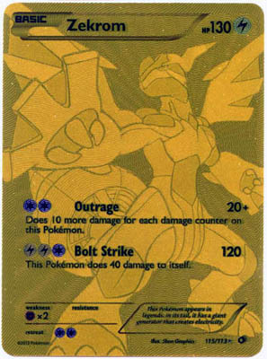 Pokemon Trading Card Game Zekrom 115/113 Full Art Ultra Rare Black & White Legendary Treasures