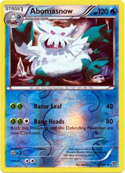 Pokemon Trading Card Game Abomasnow 26/101 Reverse Holo Uncommon Black & White Plasma Blast