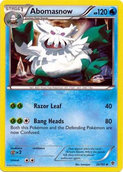 Pokemon Trading Card Game Abomasnow 26/101 Uncommon Black & White Plasma Blast