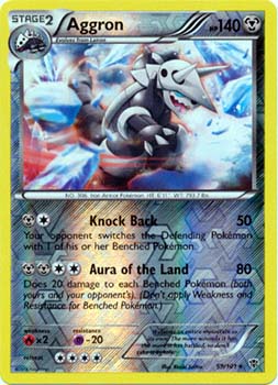 Pokemon Trading Card Game Aggron 59/101 Reverse Holo Black & White Plasma Blast