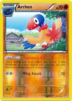 Pokemon Trading Card Game Archen 53/101 Reverse Holo Uncommon Black & White Plasma Blast