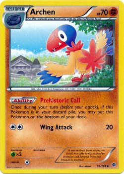 Pokemon Trading Card Game Archen 53/101 Uncommon Black & White Plasma Blast
