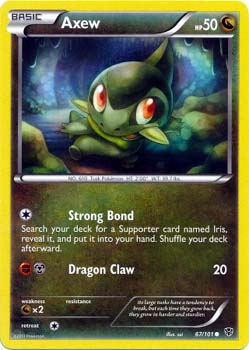 Pokemon Trading Card Game Axew 67/101 Common Black & White Plasma Blast