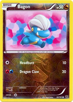 Pokemon Trading Card Game Bagon 62/101 Reverse Holo Common Black & White Plasma Blast
