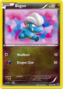 Pokemon Trading Card Game Bagon 62/101 Common Black & White Plasma Blast