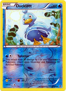 Pokemon Trading Card Game Ducklett 29/101 Reverse Holo Common Black & White Plasma Blast