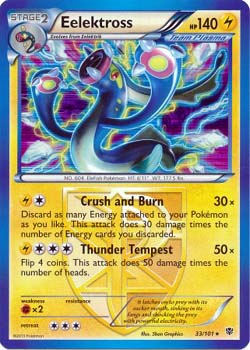 Pokemon Trading Card Game Eelektross 33/101 Holo Rare Black & White Plasma Blast