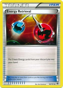 Pokemon Trading Card Game Energy Retrieval 80/101 Uncommon Trainer Black & White Plasma Blast