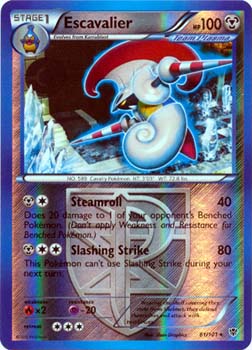 Pokemon Trading Card Game Escavalier 61/101 Reverse Holo Rare Black & White Plasma Blast