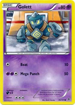 Pokemon Trading Card Game Golett 45/101 Common Black & White Plasma Blast