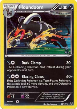 Pokemon Trading Card Game Houndoom 56/101 Holo Rare Black & White Plasma Blast