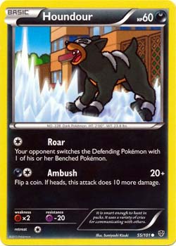 Pokemon Trading Card Game Houndour 55/101 Common Black & White Plasma Blast