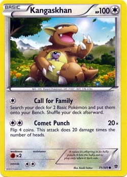 Pokemon Trading Card Game Kangaskhan 71/101 Common Black & White Plasma Blast