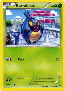 Pokemon Trading Card Game Karrablast 6/101 Common Black & White Plasma Blast