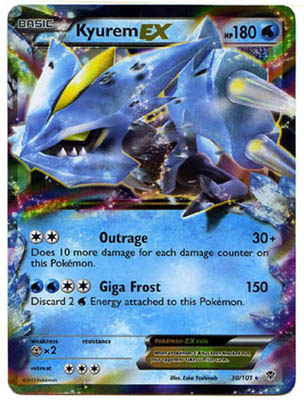 Pokemon Trading Card Game Kyurem EX 30/101 Holo Rare Black & White Plasma Blast