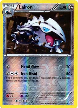 Pokemon Trading Card Game Lairon 58/101 Reverse Holo Uncommon Black & White Plasma Blast