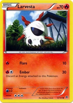 Pokemon Trading Card Game Larvesta 12/101 Common Black & White Plasma Blast