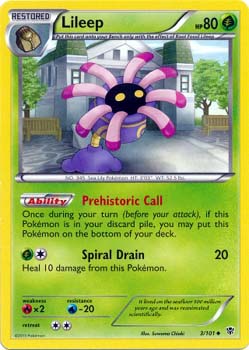 Pokemon Trading Card Game Lileep 3/101 Uncommon Black & White Plasma Blast