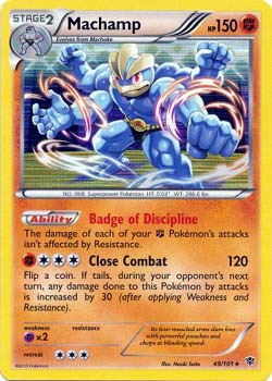 Pokemon Trading Card Game Machamp 49/101 Holo Rare Black & White Plasma Blast