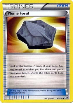 Pokemon Trading Card Game Plume Fossil 82/101 Uncommon Trainer Black & White Plasma Blast