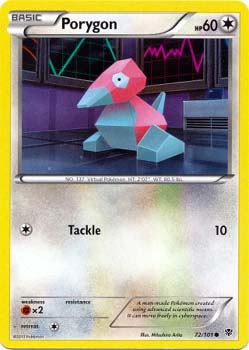 Pokemon Trading Card Game Porygon 72/101  Common Black & White Plasma Blast