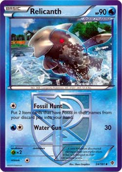 Pokemon Trading Card Game Relicanth 24/101 Uncommon Black & White Plasma Blast