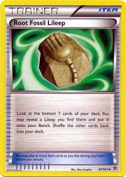 Pokemon Trading Card Game Root Fossil Lileep 87/101 Uncommon Trainer Black & White Plasma Blast