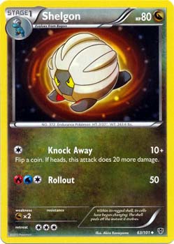 Pokemon Trading Card Game Shelgon 63/101 Uncommon Black & White Plasma Blast