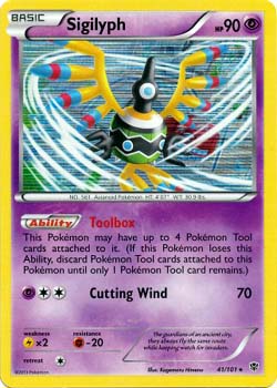 Pokemon Trading Card Game Sigilyph 41/101 Holo Rare Black & White Plasma Blast