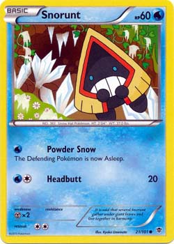 Pokemon Trading Card Game Snorunt 21/101  Common Black & White Plasma Blast