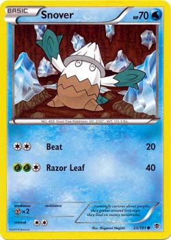 Pokemon Trading Card Game Snover 25/101  Common Black & White Plasma Blast