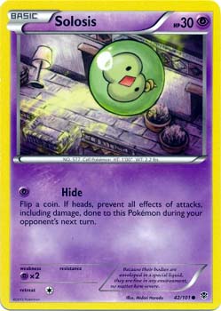 Pokemon Trading Card Game Solosis 42/101  Common Black & White Plasma Blast
