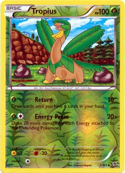 Pokemon Trading Card Game Tropius 5/101 Reverse Holo Uncommon Black & White Plasma Blast