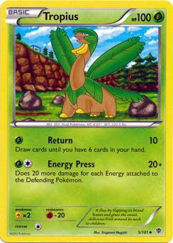 Pokemon Trading Card Game Tropius 5/101 Uncommon Black & White Plasma Blast