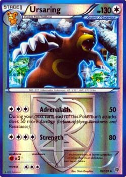 Pokemon Trading Card Game Ursaring 76/101 Reverse Holo Uncommon Black & White Plasma Blast